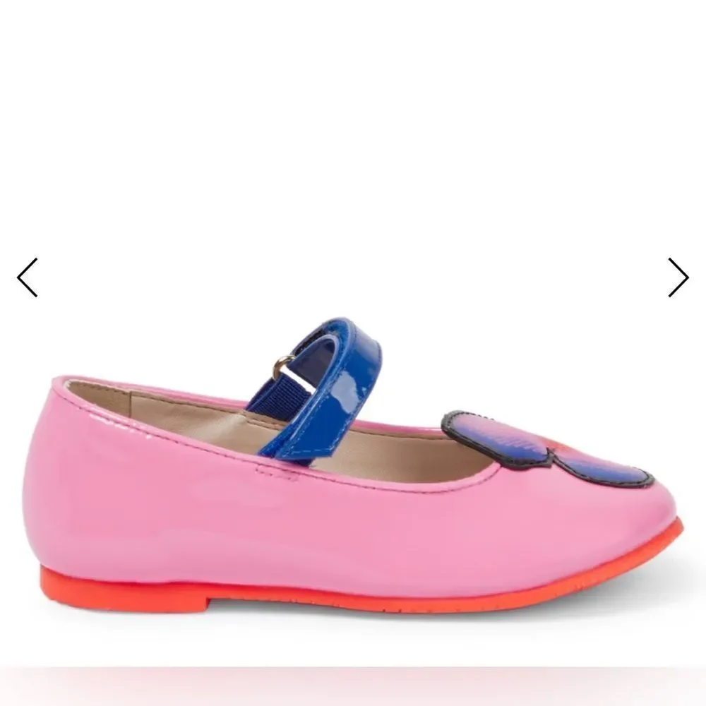 Sophia Webster Butterfly Patent Leather Flat in Pink Sz 29 EUR